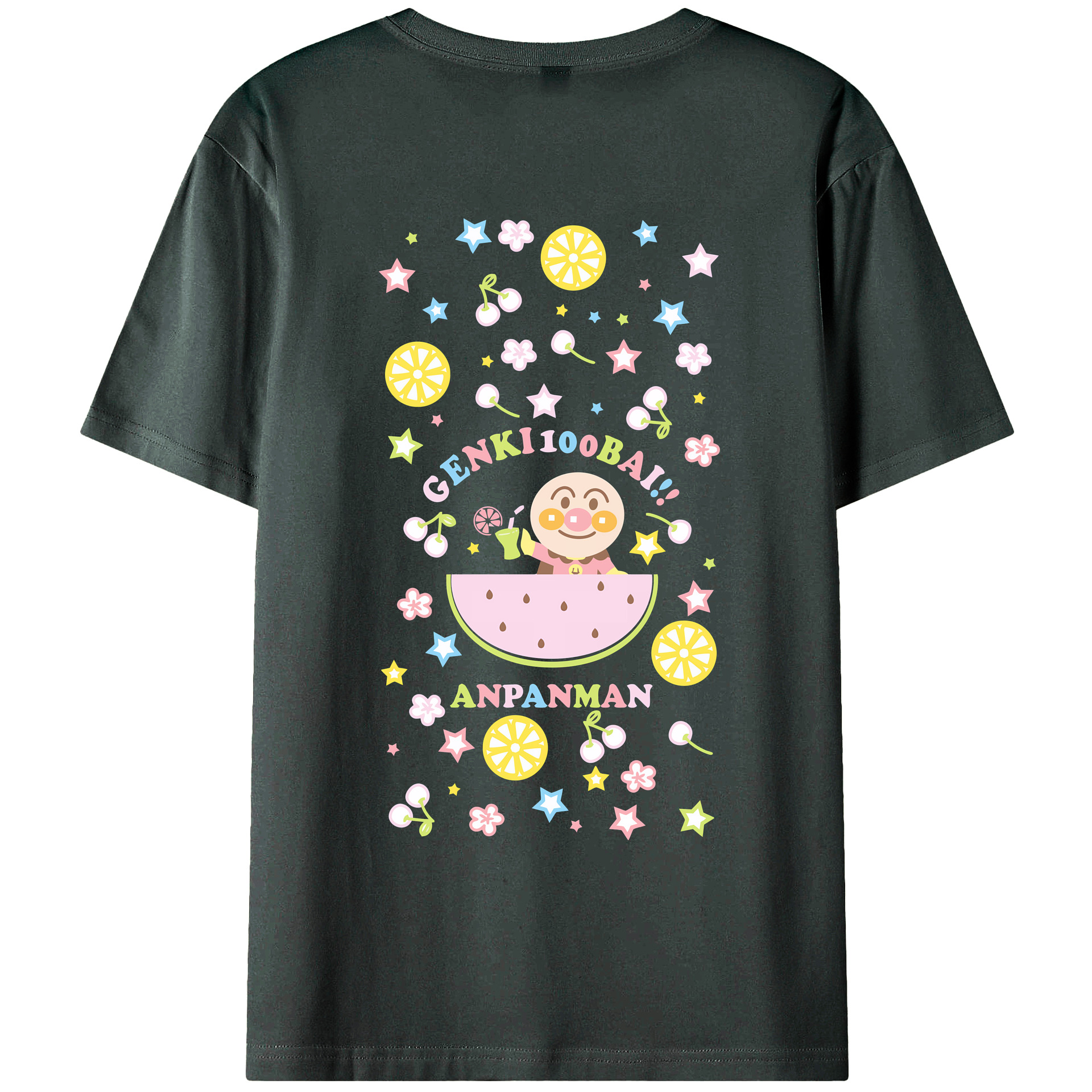 （画像用） アンパンマン Anpanman 綿100％ メンズ半袖Tシャツ（バックプリント） 通気性